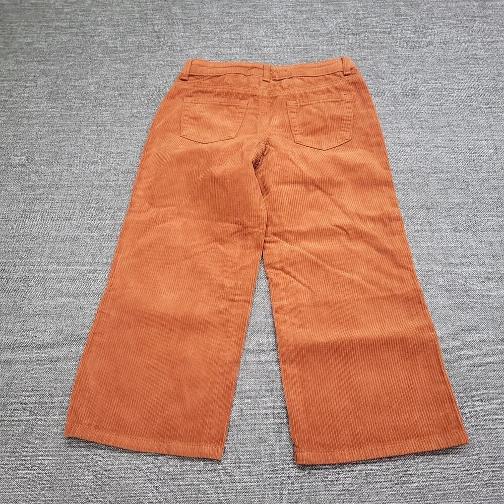 Girls' Wide Leg Corduroy Crop Pants - Cat & Jack Orange Brown 8